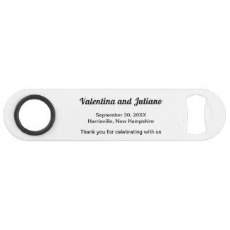 Abrebotellas De Bar Black and White Wedding Bottle Opener