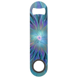 Abrebotellas De Bar Blue Purple Flower Dream Resumen arte fractal
