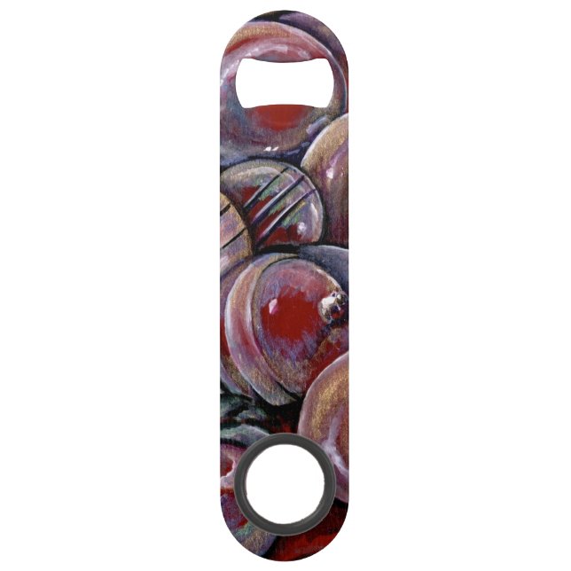 Abrebotellas De Bar Bolas de Navidades rojos (Anverso)