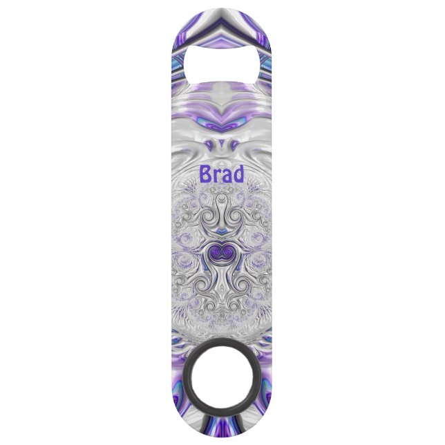 Abrebotellas De Bar BRAD ~ Purple Silver White ~ Original Fractal ~ (Anverso)