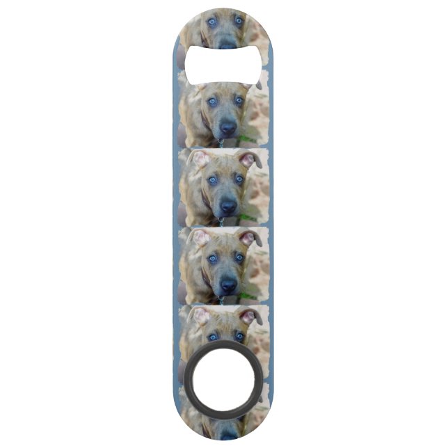 Abrebotellas De Bar Brindle Pit Bull con una foto de Shirley Taylor (Anverso)