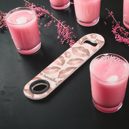 Abrebotellas De Bar Bucles de oro de rosa lindo besar ondulación nasal