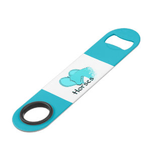 Abrebotellas De Bar Caballos de Corazón III (aqua)