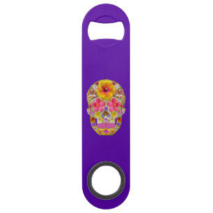 Abrebotellas De Bar Calavera de flores 4-Tropical