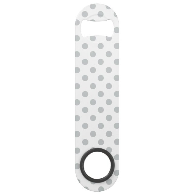 Abrebotellas De Bar Cambiar puntos de polka gris Cualquier Personaliza (Reverso)
