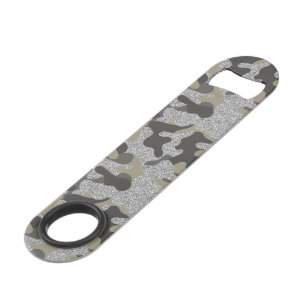 Abrebotellas De Bar Camuflaje urbano: Ejército brillante de plata neg