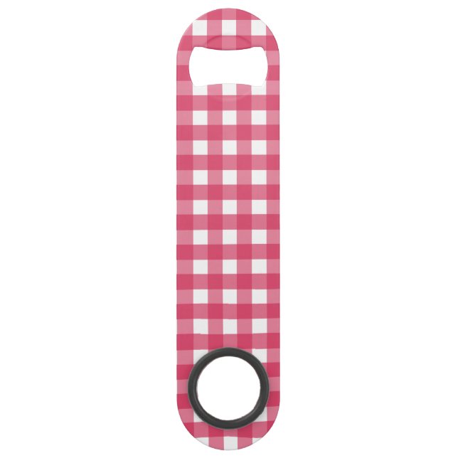 Abrebotellas De Bar Cerise gingham (Anverso)
