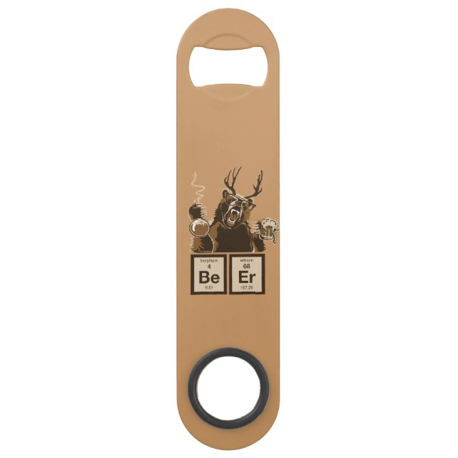 Abrebotellas De Bar Cerveza descubierta oso divertido de la química (Anverso)