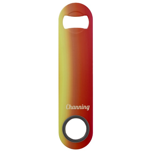 Abrebotellas De Bar CHANNING ~ Naranja Rojo Amarillo ~ Fractal ~   (Anverso)