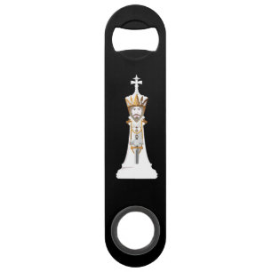 Abrebotellas De Bar Chess king / negro y blanco