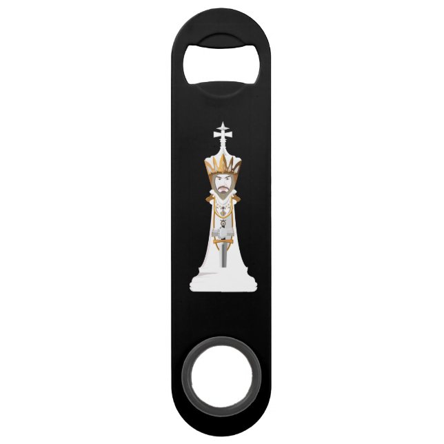Abrebotellas De Bar Chess king / negro y blanco (Anverso)