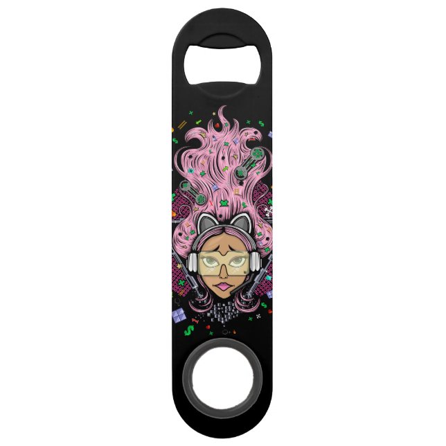 Abrebotellas De Bar Chica Gamer (Anverso)