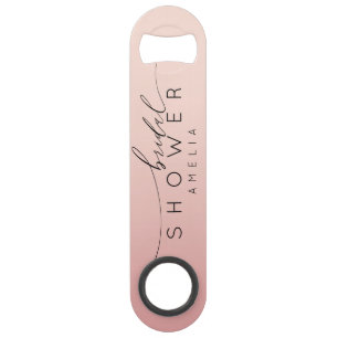 Abrebotellas De Bar Chorro de Novia Moderno con Degradado de Rosa y Me