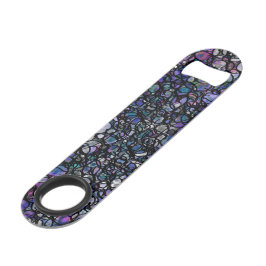 Abrebotellas De Bar Círculos abstractos dibujados a mano, azul, púrpur