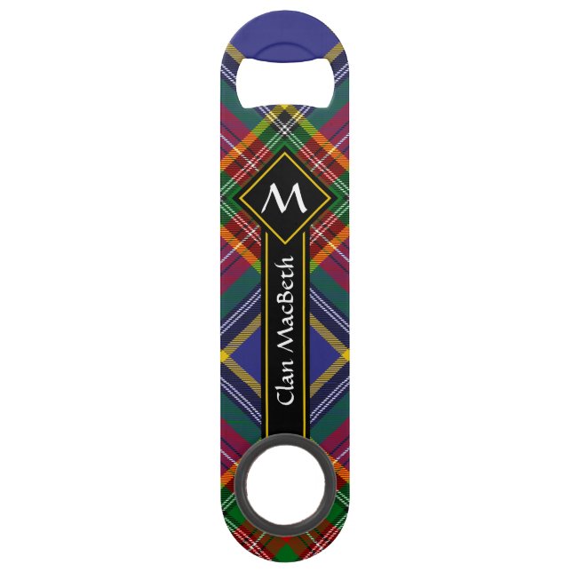 Abrebotellas De Bar Clan MacBeth Tartan Bar Key (Anverso)