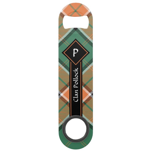 Abrebotellas De Bar Clan Pollock Tartan Bar Key (Anverso)