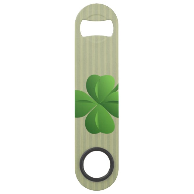 Abrebotellas De Bar Clásico Trendy Irish Lucky Shamrock (Anverso)