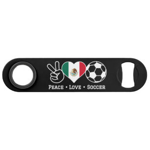 Abrebotellas De Bar Clave de barra de fútbol de amor por la paz