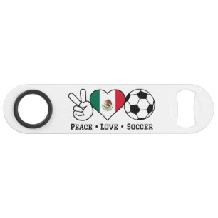 Abrebotellas De Bar Clave de barra de fútbol de amor por la paz