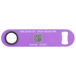Abrebotellas De Bar Código QR personalizado y barra de texto clave ele