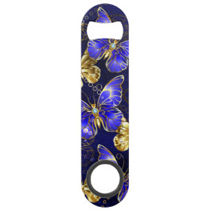 Abrebotellas De Bar Composición con mariposas de zafiro
