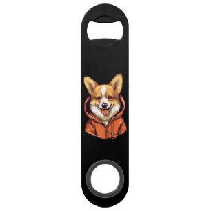 Abrebotellas De Bar Corgi Divertido con Sudadera