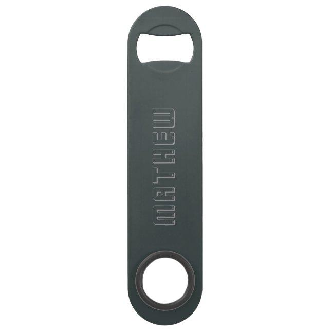 Abrebotellas De Bar Custom metallic  black elegant speed bottle opener (Anverso)