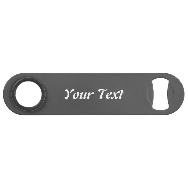 Abrebotellas De Bar Custom Text Black Bar Key Bottle Opener (Reverso Horizontal)