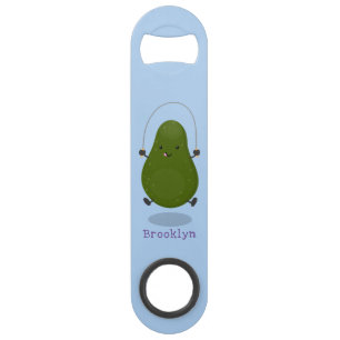 Abrebotellas De Bar Cute aguacate salto cuerda personalizado ilustraci
