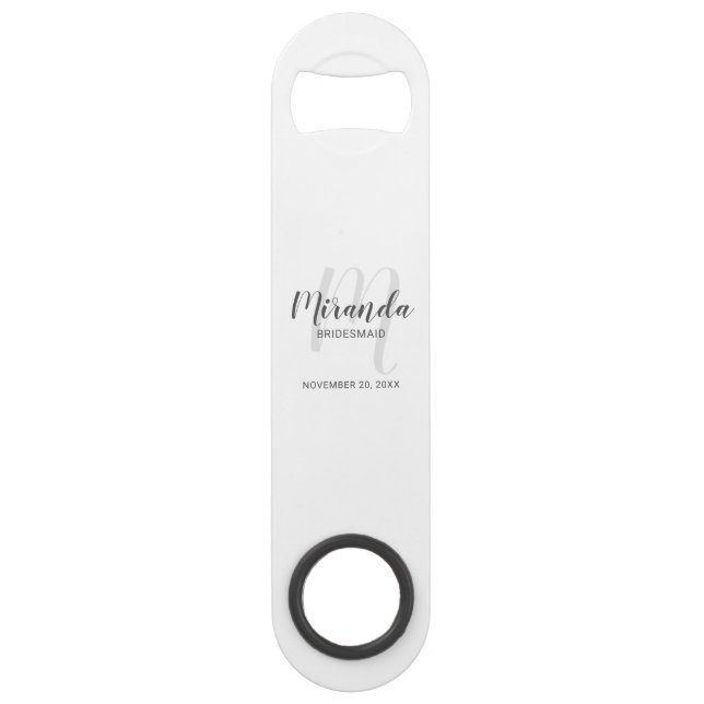 Abrebotellas De Bar Dama de Honor Personalizada con Letra Moderna (Anverso)