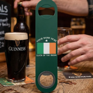 Abrebotellas De Bar Día de San Patricio Bandera de Irlanda Nombre Pers