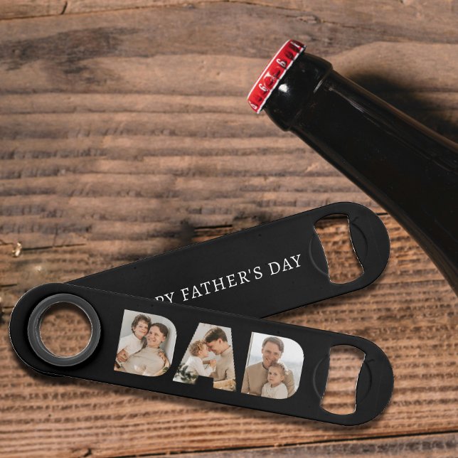 Abrebotellas De Bar Día del Padre del Collage de fotos de Papá (Dad Photo Collage Father's Day Bar Key
)