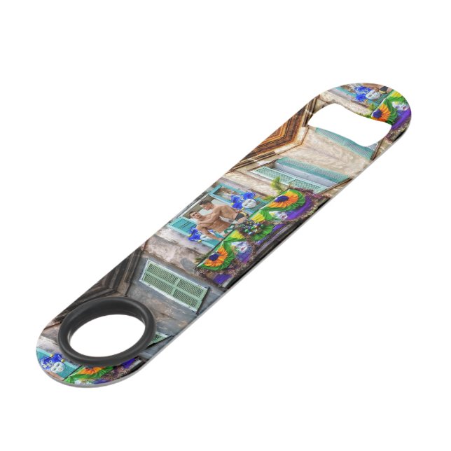 Abrebotellas De Bar El Mardi Gras de SlipperyJoe Hombres Púrpura de co (Ángulo trasero)