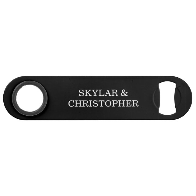 Abrebotellas De Bar Elegant Black & White Wedding (Anverso (Horizontal))