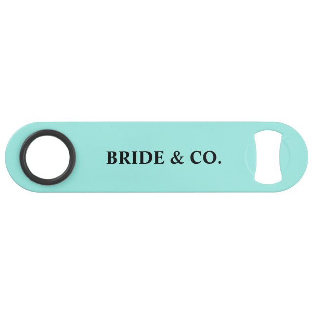 Abrebotellas De Bar Elegant Bride & Co. Bridal Shower Teal (Anverso (Horizontal))