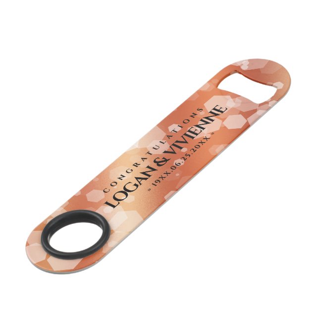 Abrebotellas De Bar Elegante 8.º aniversario del Boda de bronce (Ángulo frontal)