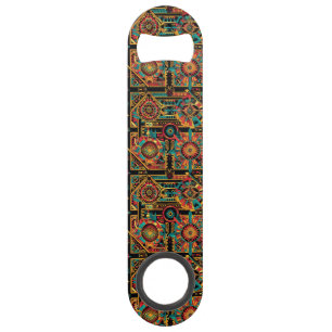 Abrebotellas De Bar Elegante Azure "Aztec Dream", botella de velocidad