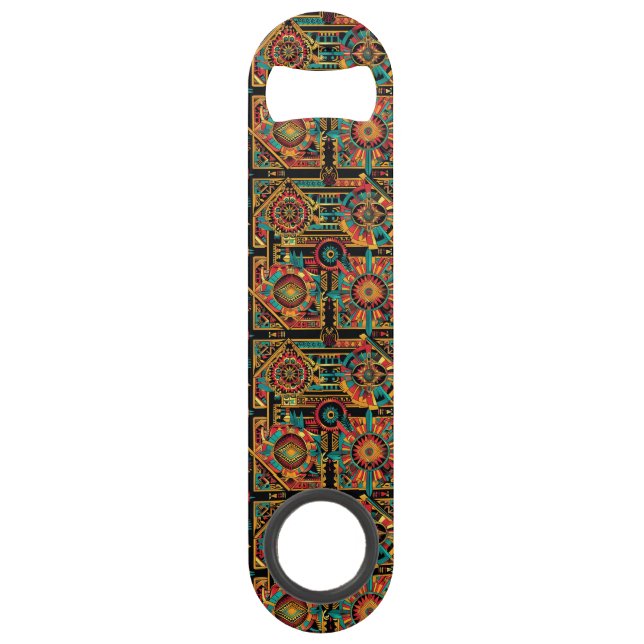 Abrebotellas De Bar Elegante Azure "Aztec Dream", botella de velocidad (Anverso)