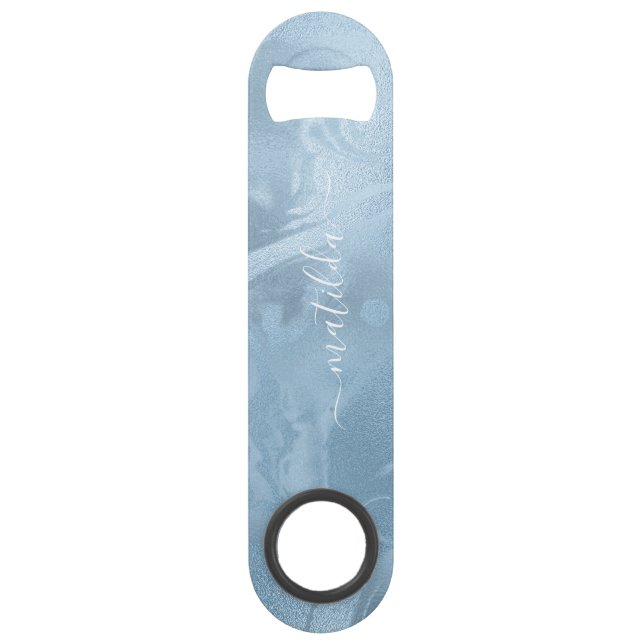 Abrebotellas De Bar Elegante estilo moderno y elegante de mármol azul (Anverso)