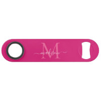 Elegante guión de monograma blanco magenta rosado