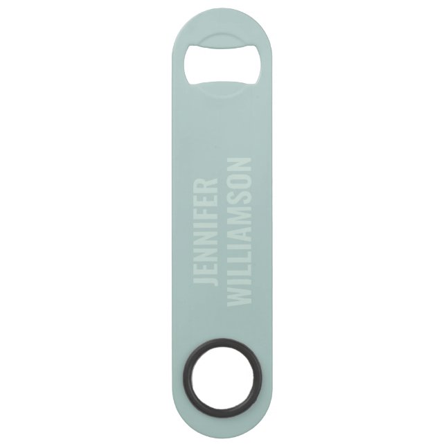 Abrebotellas De Bar Elegante Personalizado moderno de acero ligero azu (Anverso)