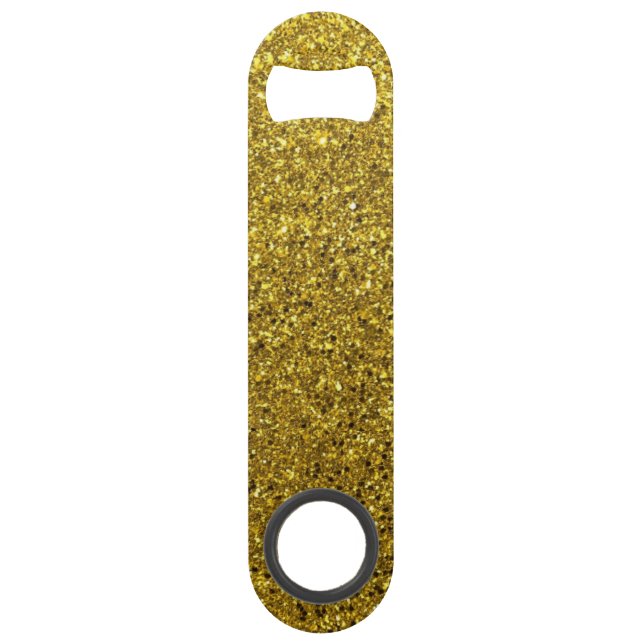 Abrebotellas De Bar Elegante Purpurina Gold (Anverso)