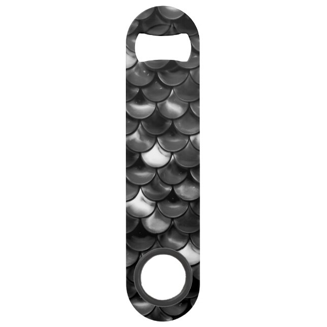 Abrebotellas De Bar Escalas de negro y blanco caídas (Anverso)