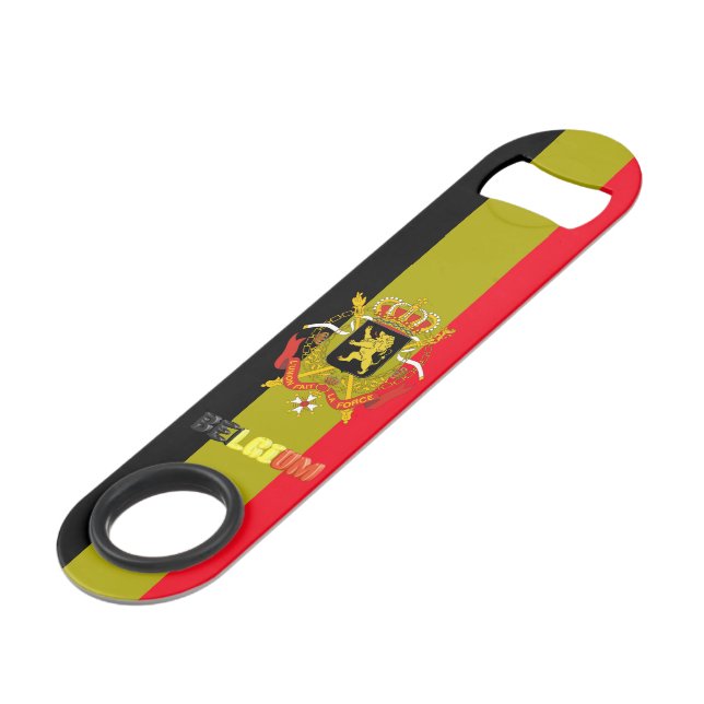 Abrebotellas De Bar Escudo de armas de la bandera belga (Ángulo frontal)