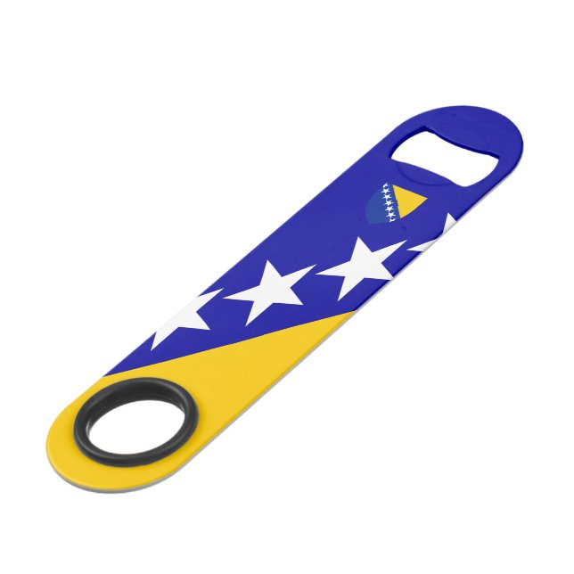 Abrebotellas De Bar Escudo de armas de la bandera de Bosnia (Ángulo frontal)