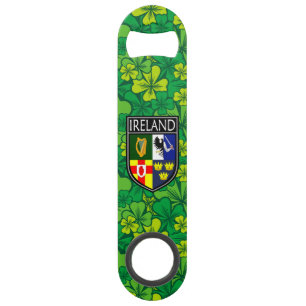 Abrebotellas De Bar Escudo Nacional Irlandés y Shamrock