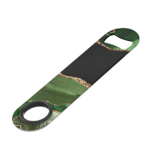 Abrebotellas De Bar Esmeralda verde mármol agitar piedra contemporán