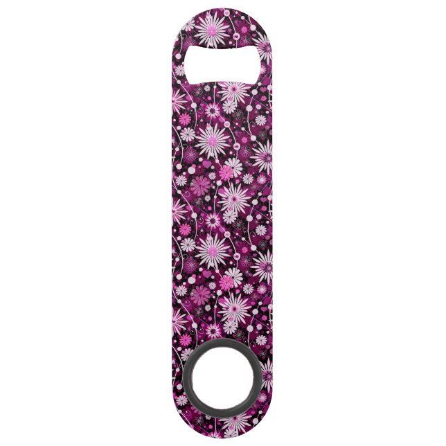 Abrebotellas De Bar Estampado de flores de la tarjeta del día de San (Anverso)