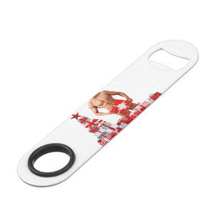 Abrebotellas De Bar Feliz Navidad SlipperyJoe regalo rojo blanco plata