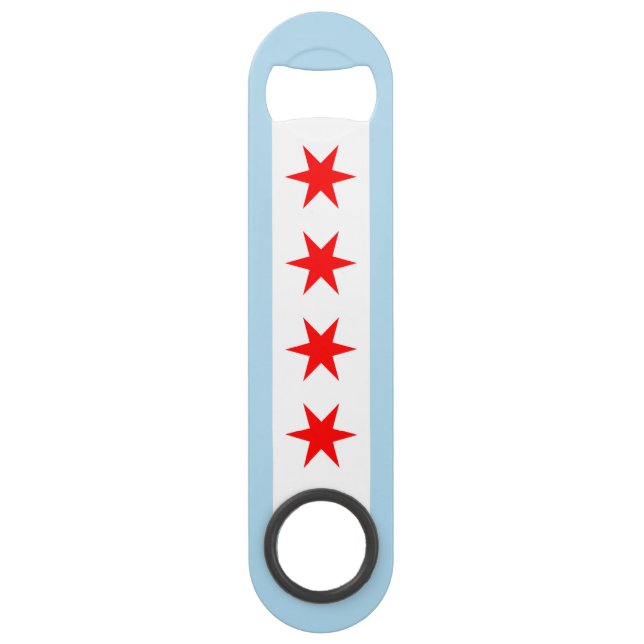 Abrebotellas De Bar Flag of Chicago, Illinois (Anverso)